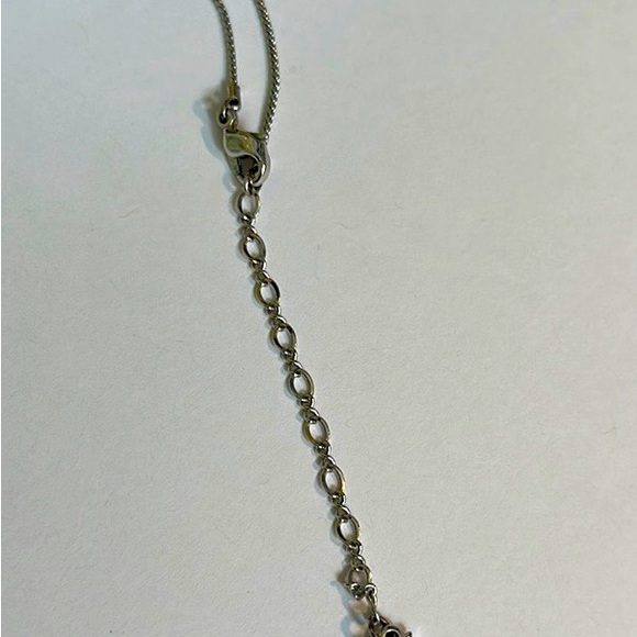 EUC Silver Necklace with Crystal Pendant and extender chain - Picture 7 of 8